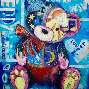 Painting by Maria Kononov from 2020 called "Teddy Bear"