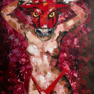 Painting by Maria Kononov from 2021 called "Красный бык"