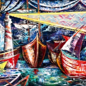 Painting by Maria Kononov from 2023 called "Port"