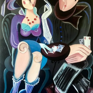 Painting by Maria Kononov from 2019 called "Диалог"